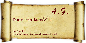 Auer Fortunát névjegykártya
